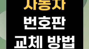 자동차 번호판 바꾸고 싶다면? 간단한 교체 방법 총정리