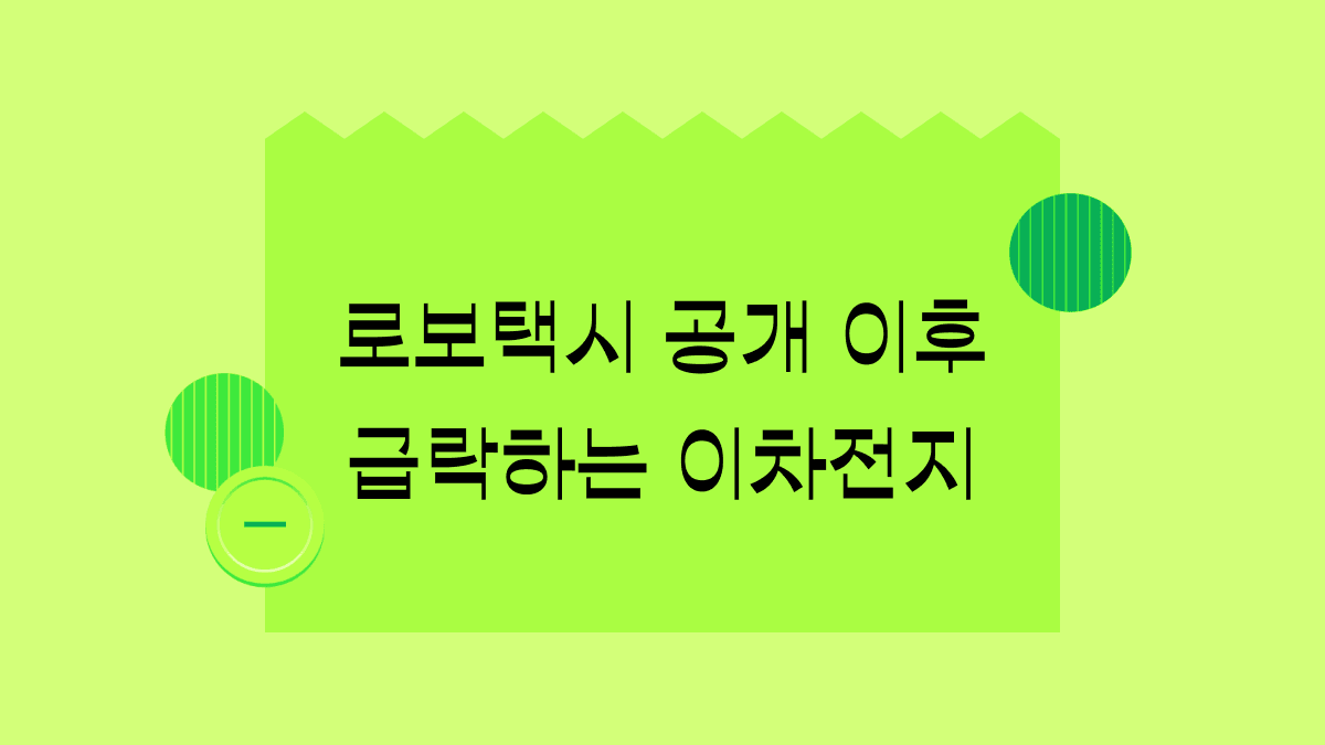 로보택시 공개에도 테슬라 주가가 하락한 이유