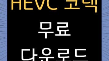 HEVC 코덱 무료 설치 방법